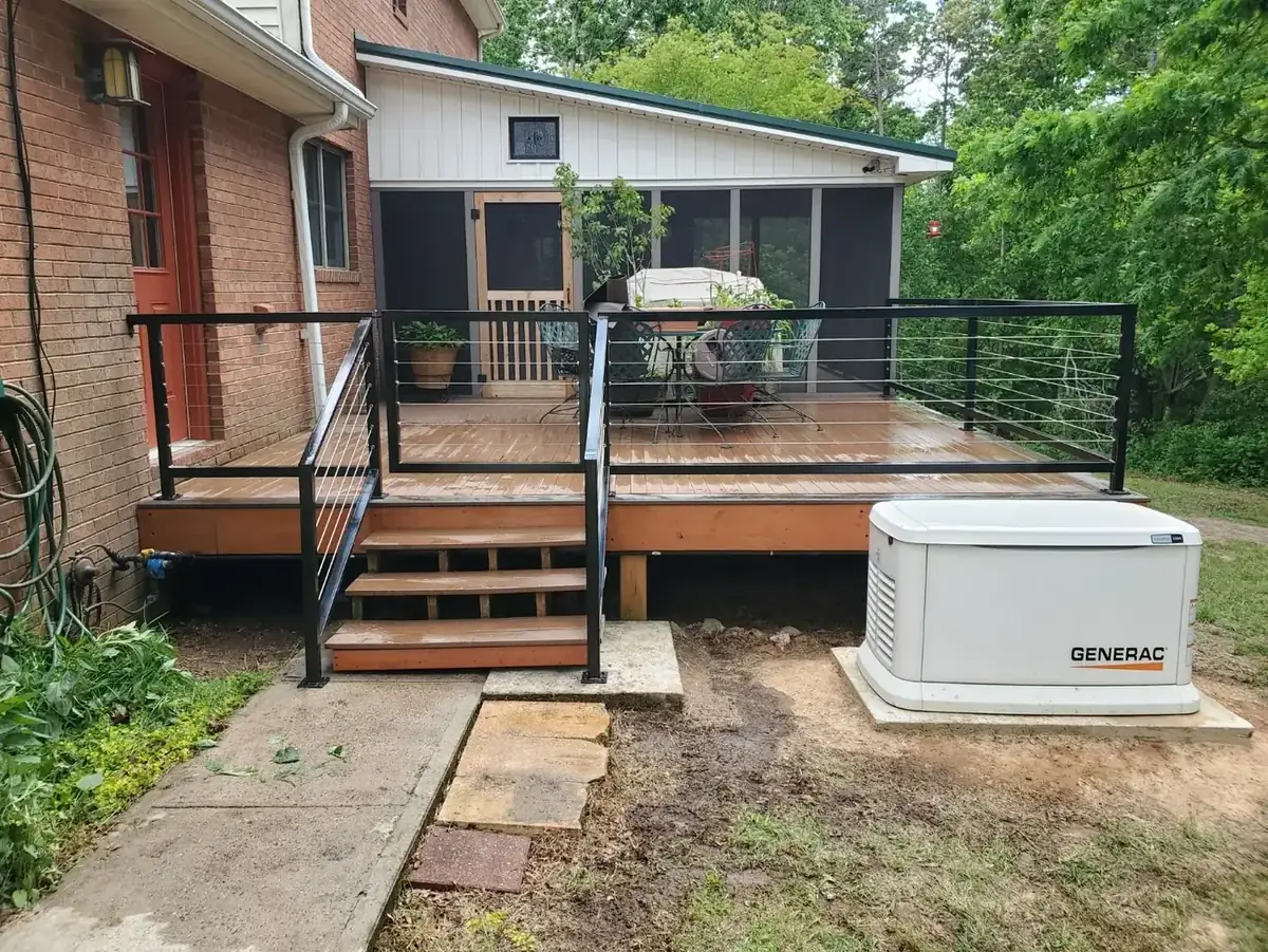 Custom steel cable deck and stair railing